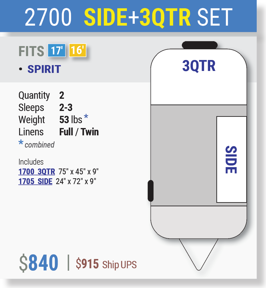 2700 SIDE & 3QTR SET