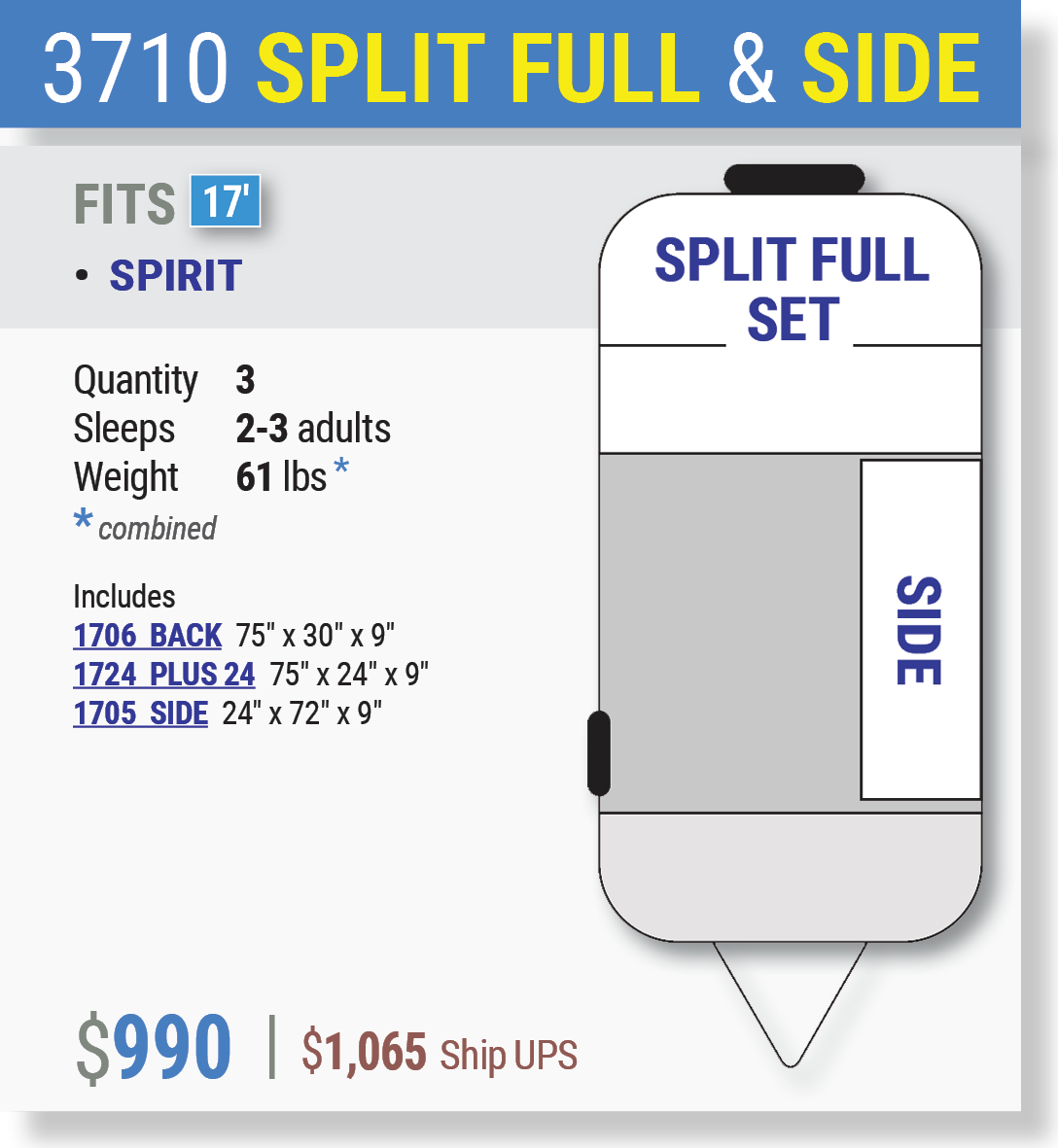 3710 SPLIT FULL & SIDE SET